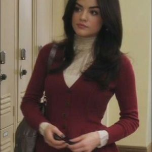 ASO Aria Montgomery Red Peplum Cardigan